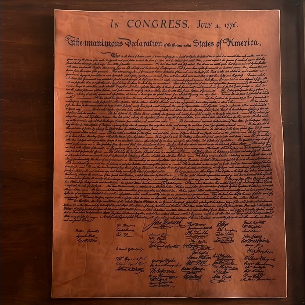 LEATHER DECLARATION OF INDEPENDENCE - Picture 2 of 4